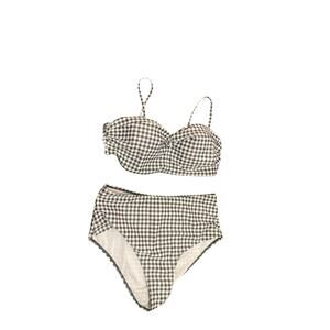 Black gingham bikini two piece